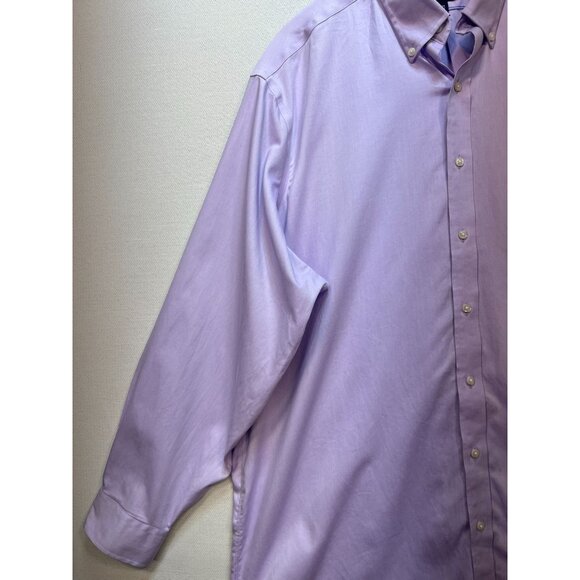 Buttoned Down Men's Dress Shirt Lightweight Size 19 Light Purple Long Sleeve - Picture 7 of 11
